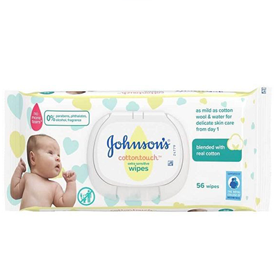 JOHNSON'S COTTON TOUCH BABY WIPES 56'S