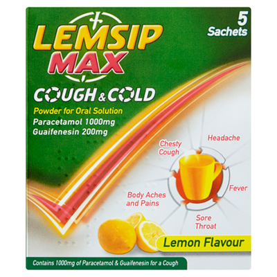 LEMSIP MAX COUGH&COLD SACHETS 5'S