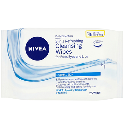 NIVEA 3IN1 GENTLE CLEANSING WIPES 25'S
