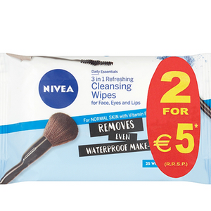 NIVEA 3IN1 CLEANSING WIPES 2X25'S