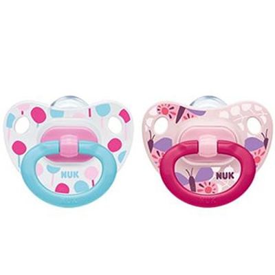 NUK HAPPY DAYS SILICONE SOOTHER GIRL